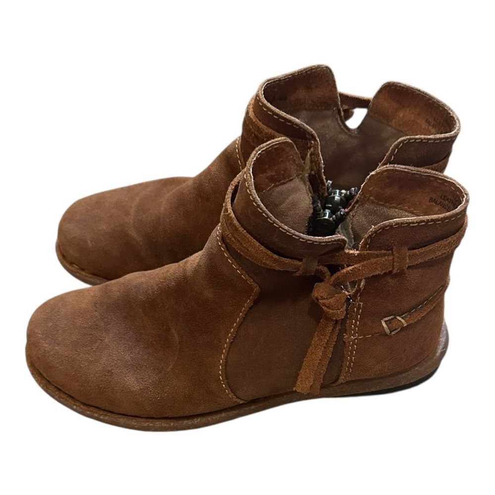 Born Boots | Womens Tarkiln Ankle Booties Brown Leather Side Zip BR0017406 | 7